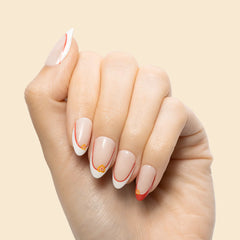 I Heart Pizza French - Press-On | Medium | Almond