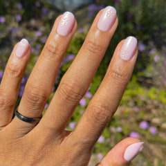 Puffy Floral Metallic - Press-On | Short | Round