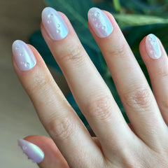 Purple Puka Raindrops - Press-On | Short | Almond