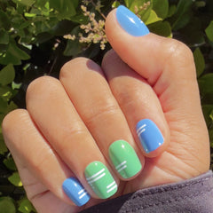 Sporty Stripes - Press-On | Extra Short | Squoval