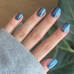 Suited Chrome - Tab Press-On | Extra Short | Squoval