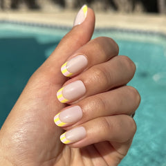 Summer Stripe French - Press-On | Short | Round