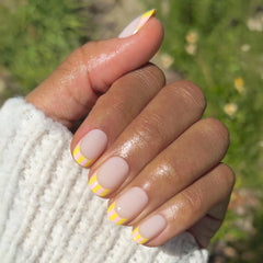 Summer Stripe French - Press-On | Short | Round