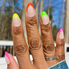 Thick Rainbow French Mixed Pack - Press-On | Medium | Oval