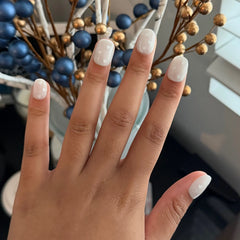 Velvet Pearly Hearts - Tab Press On | Extra Short | Round