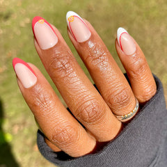 I Heart Pizza French - Press-On | Medium | Almond