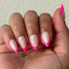 Neon Pink French - Press-On | Medium | Stiletto