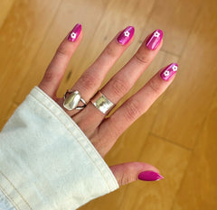 Sparkle Floral - Press-On | Medium | Oval