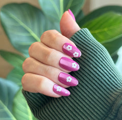 Sparkle Floral - Press-On | Medium | Oval