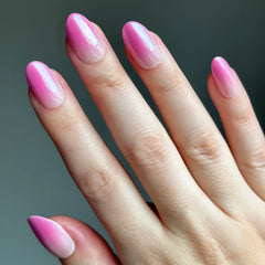 Pink Chrome Gradient | Medium | Oval - Tab Press-On